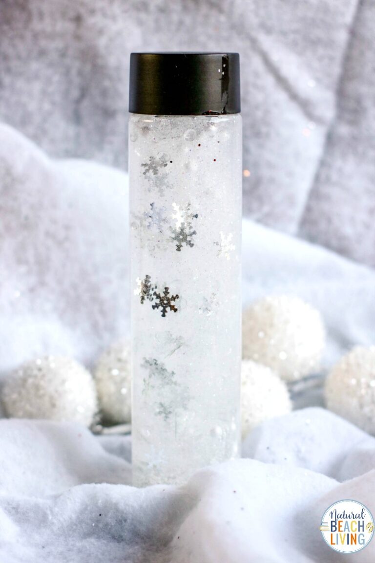 Snow Sensory Bottles for Winter Sensory Play - Natural Beach Living