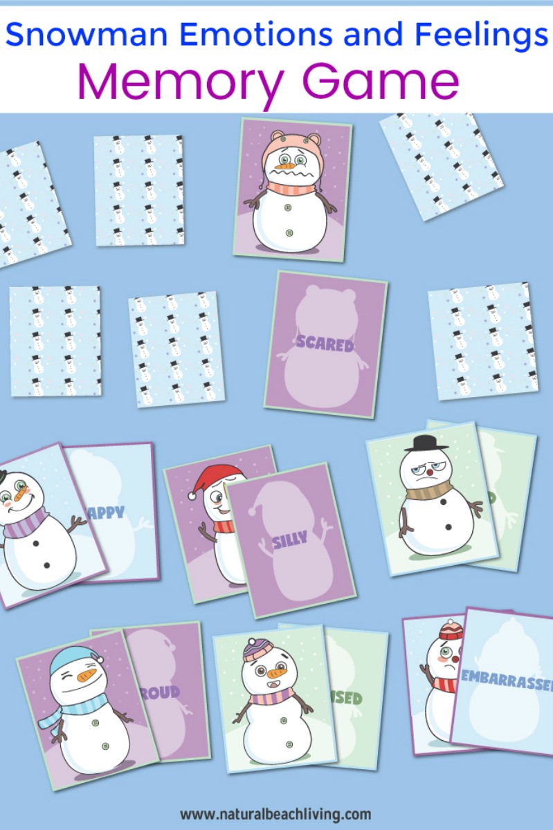 Snowman Emotions and Feelings Memory Game