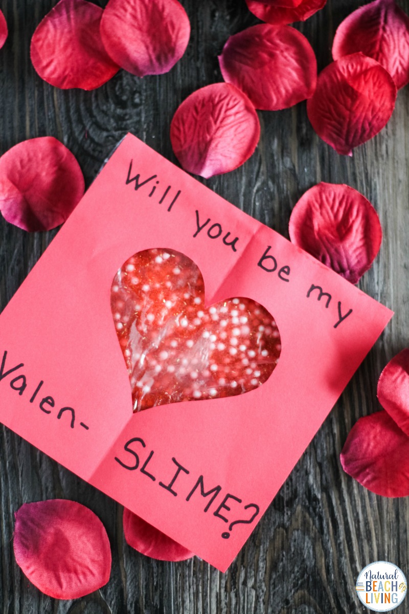Make this easy Valentine Floam Slime. It's stretchy, squishy, and made without borax. Using just a few ingredients you can make this crunchy slime in minutes! This Valentines Day Slime Card is so simple and easy to make. A unique Valentines Day Slime Recipe and easy Valentine Crafts Card.