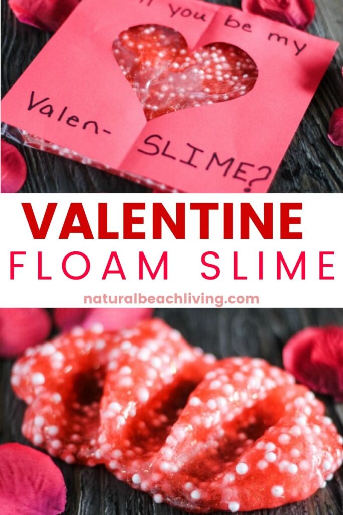 This Valentines Day Slime Card is so simple and easy to make. Plus, it's a unique Valentines Day Slime Recipe and easy Valentine Crafts for Preschoolers. This Valentine's Day Floam Slime is an awesome sensory activity and a super cool Kid Valentine Card, Use this Valentine Craft idea for a Preschool Valentine Theme Kids Love! 
