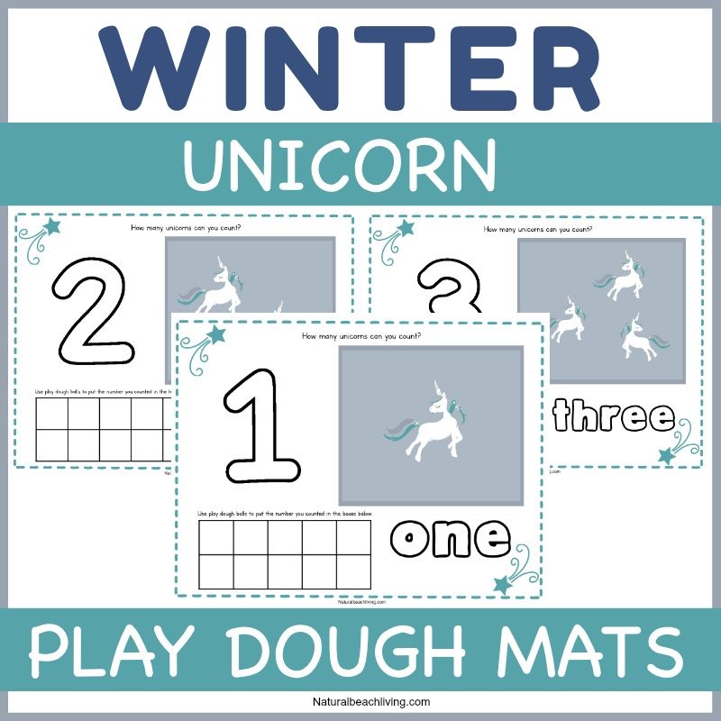These unicorn playdough mats are perfect for preschoolers to think creatively, work on counting and number skills, and also work on their fine motor skills. Playdough Mats are a great way to introduce the concept of counting, writing, AND reading by using fun Unicorn themed printables. Add these to a Unicorn Lesson Plan or Preschool Unicorn Theme! 