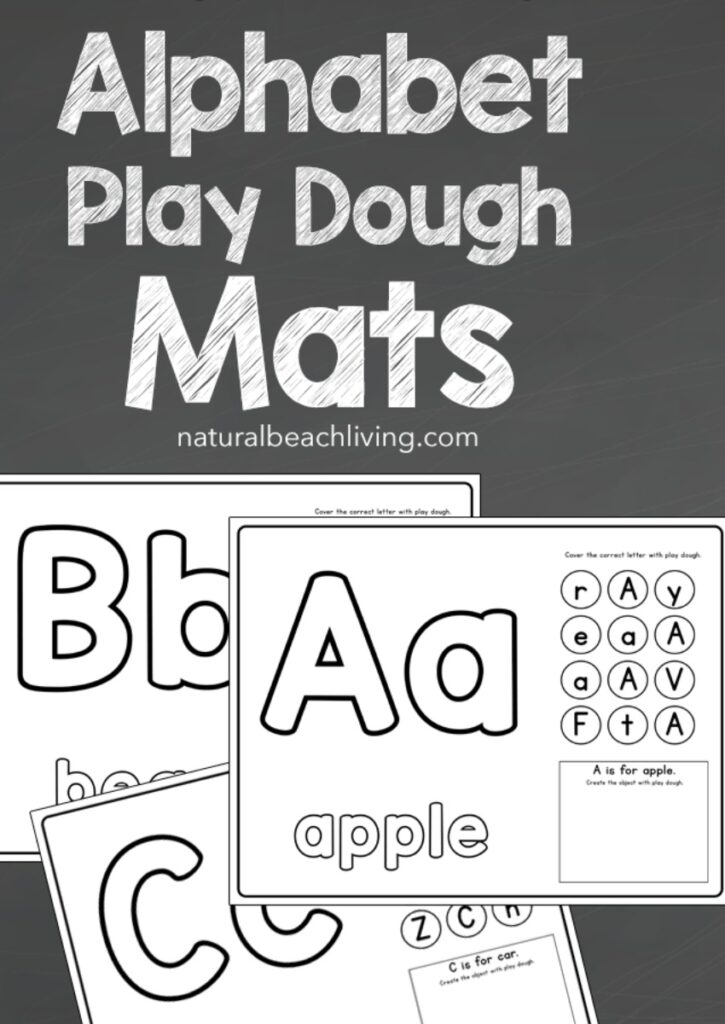 These Alphabet Playdough Mats are perfect for preschoolers. They do a great job of combining learning, fun, and creativity all in one! Hands on learning perfect for Literacy centers, these Alphabet Worksheets are super cute and great practice for kids learning their alphabet letters.