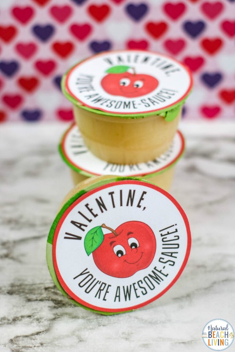 Applesauce Valentine Printable - Free Valentines Day Cards - Natural ...