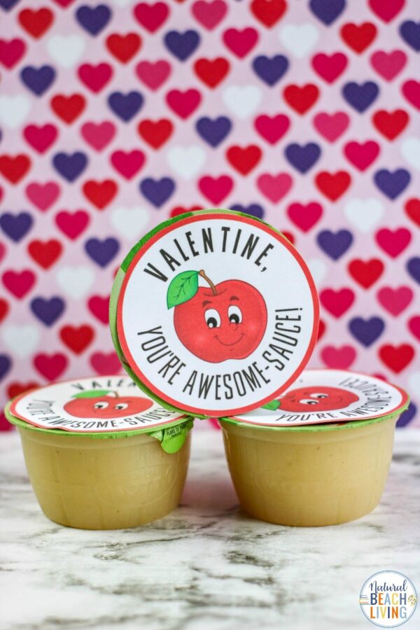 Applesauce Valentine Printable - Free Valentines Day Cards - Natural ...