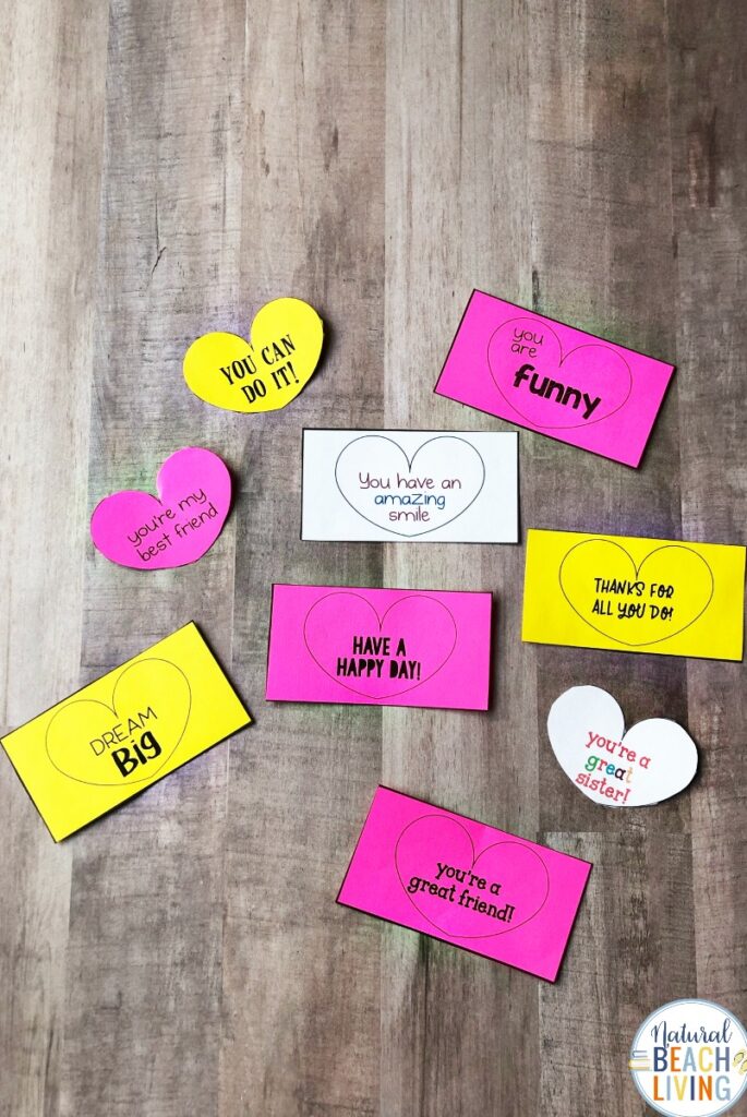 These Kindness Hearts are a fun way to spread cheer easily to others. It's amazing what a few kindness cards can do for someone's day. These Random Acts of Kindness Ideas for Kids will spread happiness and love to others. Share Acts of Kindness Heart Cards for Random Acts of Kindness at School, at home, or around town. Great for Valentine's Day Cards too