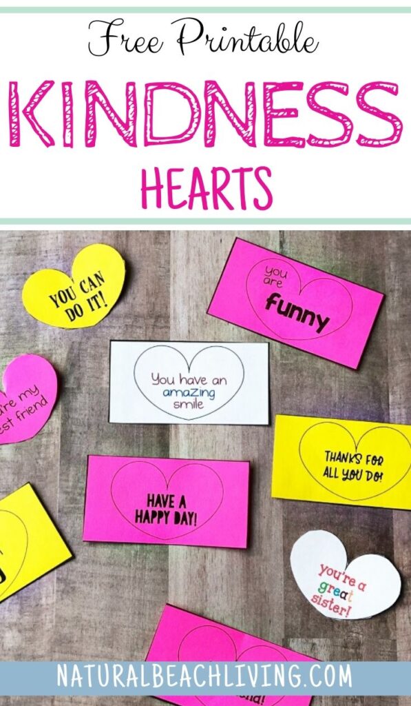These Kindness Hearts are a fun way to spread cheer easily to others. It's amazing what a few kindness cards can do for someone's day. These Random Acts of Kindness Ideas for Kids will spread happiness and love to others. Share Acts of Kindness Heart Cards for Random Acts of Kindness at School, at home, or around town. Great for Valentine's Day Cards too