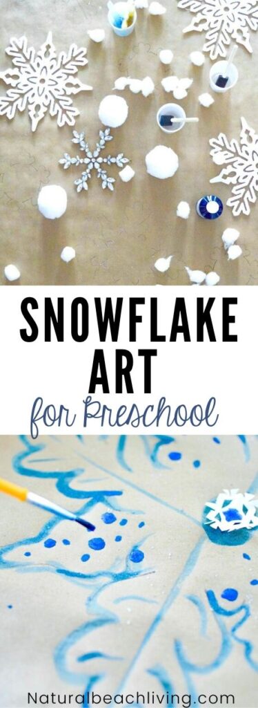 This simple Snowflake Art for Preschool really gets the creativity going! If you're looking for winter activities for Kids, Snowflake Art is Perfect! As snowflakes are all original, this Snowflake Process Art for Preschoolers is the same way. Now is the perfect time for Snow Day Activities and to enjoy Snowflake Activities for Preschool and Kindergarten. 