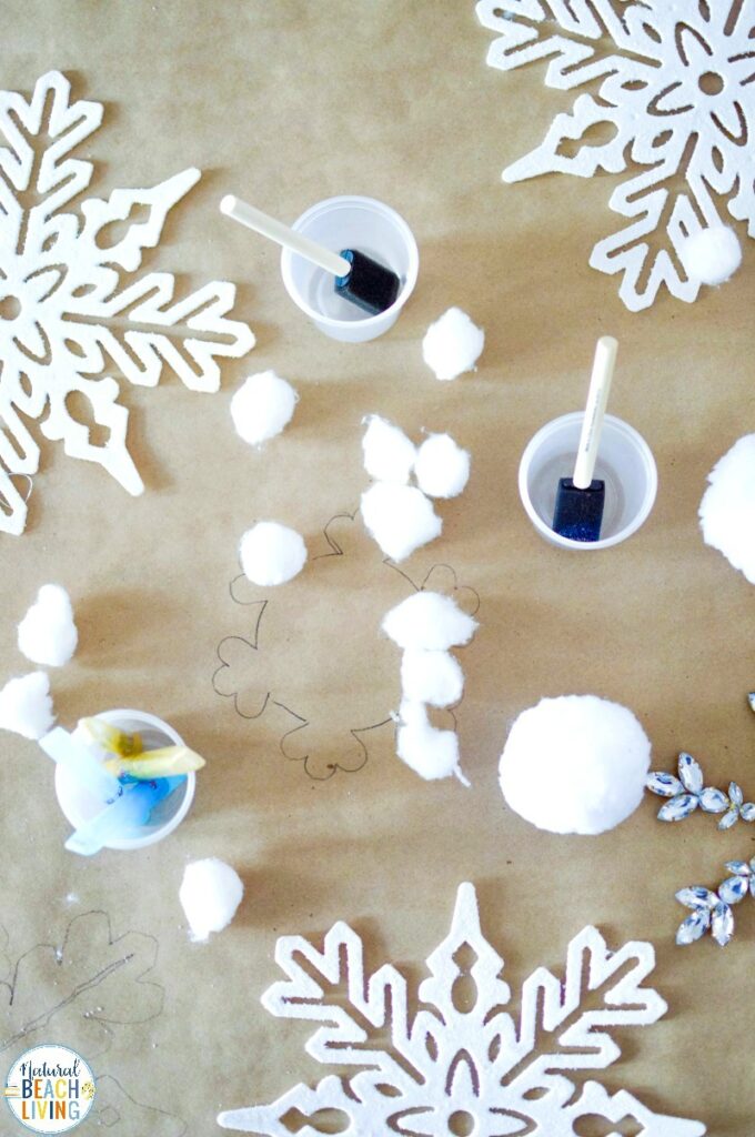 This simple Snowflake Art for Preschool really gets the creativity going! If you're looking for winter activities for Kids, Snowflake Art is Perfect! As snowflakes are all original, this Snowflake Process Art for Preschoolers is the same way. Now is the perfect time for Snow Day Activities and to enjoy Snowflake Activities for Preschool and Kindergarten. 