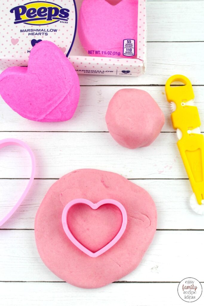 Just when you thought you'd made every type of playdough this Valentine Edible Peeps Playdough is just what you need! Simple to make homemade playdough recipe with only 3 ingredients! This is an Easy playdough recipe, no-cook playdough recipe kids love playing with. 