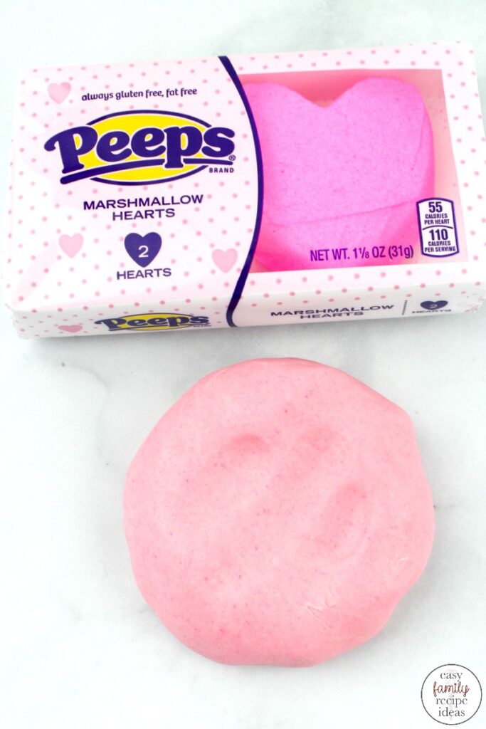 Just when you thought you'd made every type of playdough this Valentine Edible Peeps Playdough is just what you need! Simple to make homemade playdough recipe with only 3 ingredients! This is an Easy playdough recipe, no-cook playdough recipe kids love playing with.