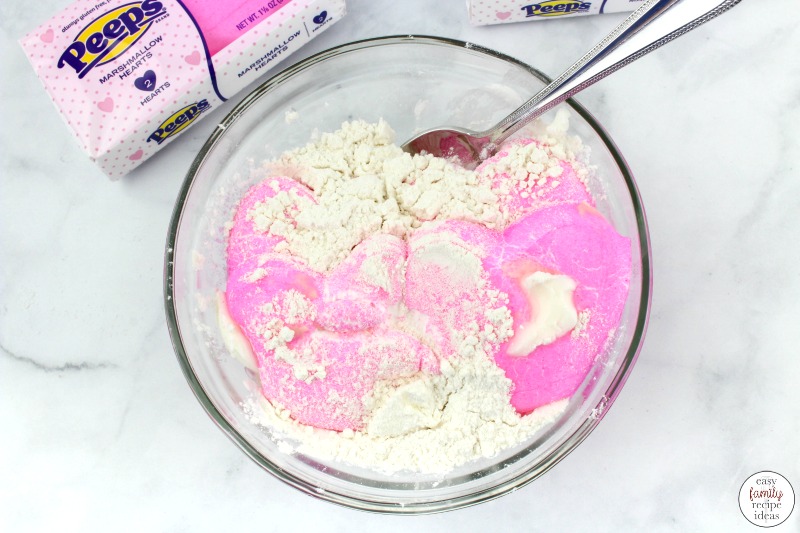 Just when you thought you'd made every type of playdough this Valentine Edible Peeps Playdough is just what you need! Simple to make homemade playdough recipe with only 3 ingredients! This is an Easy playdough recipe, no-cook playdough recipe kids love playing with.