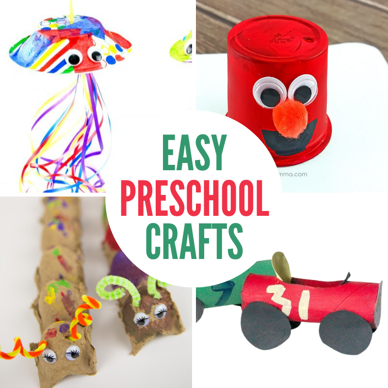 30+ Quick and easy preschool crafts that take less than twenty minutes to make. Your children will love creating these fun craft ideas throughout the year. Educational Crafts for Preschoolers, Letter of the Week alphabet crafts, paper plate crafts, and so many more fun crafts for preschoolers. 