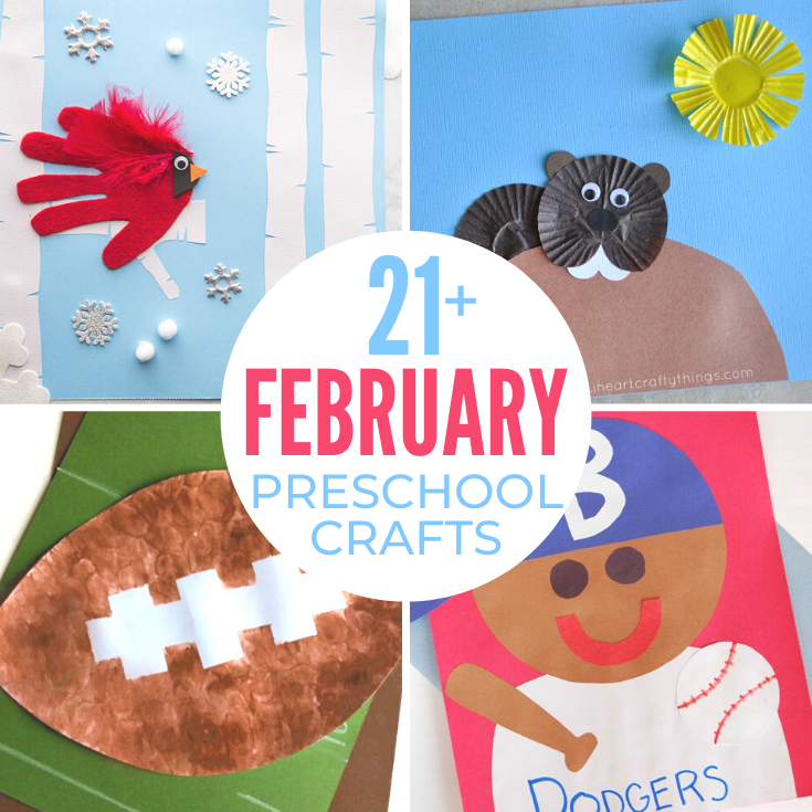 Here you'll find over 50 February Preschool Crafts With Groundhog Day, the Superbowl, Valentine's Day, Presidents' Day, Winter Animal Crafts and more, it's a great time to get crafty. Easy February Preschool Crafts and Preschool Activities for the Month of February