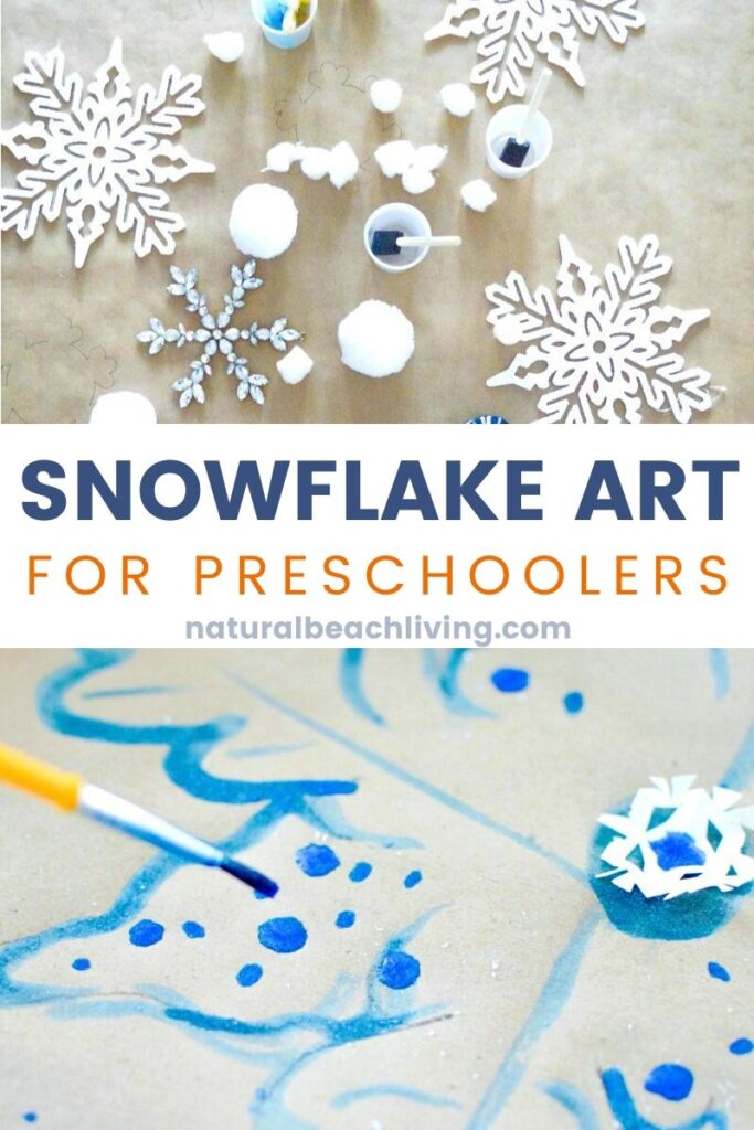 This Simple Snowflake Art for Preschool really gets the creativity going! If you're looking for winter activities for Kids, Snowflake Art is Perfect! As snowflakes are all original, this Snowflake Process Art for Preschoolers is the same way. Now is the perfect time for Snow Day Activities and to enjoy Snowflake Activities for Preschool and Kindergarten. 