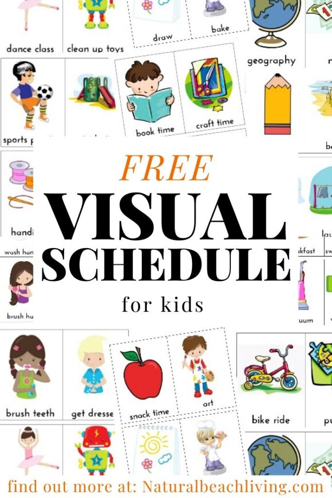 Daily Visual Schedule for keeping kids on task, This is an Amazing Free Visual Schedule and Kids Daily Schedule that is perfect for Autism, preschoolers, and toddlers. Visual schedules can increase independence and reduce anxiety, Visual schedules use pictures to communicate a series of activities. They are often used to help children understand and manage daily events in their lives. Picture Schedule for home & school, Visual Schedule Autism Printables and Daily Schedule for Kids