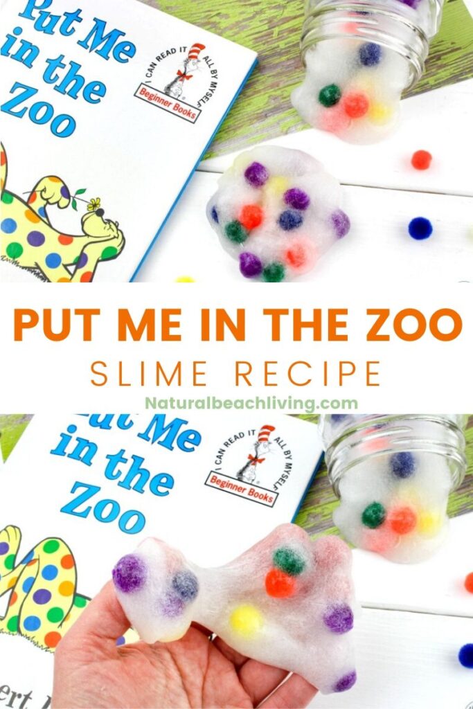 This Put me in the Zoo Slime Recipe is such a fun slime recipe to make! All you need for this Easy Slime Recipe is 3 ingredients. This is one homemade slime recipe that everyone loves. Make it for a Dr Seuss Party or Dr Seuss Theme your kids will love this sensory activity
