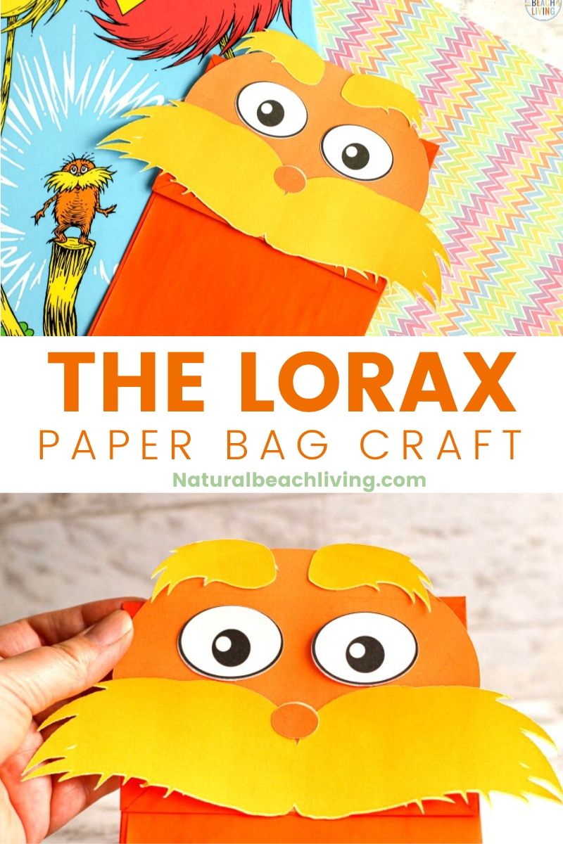 The Lorax Paper Bag Puppet Craft with Free Lorax Template
