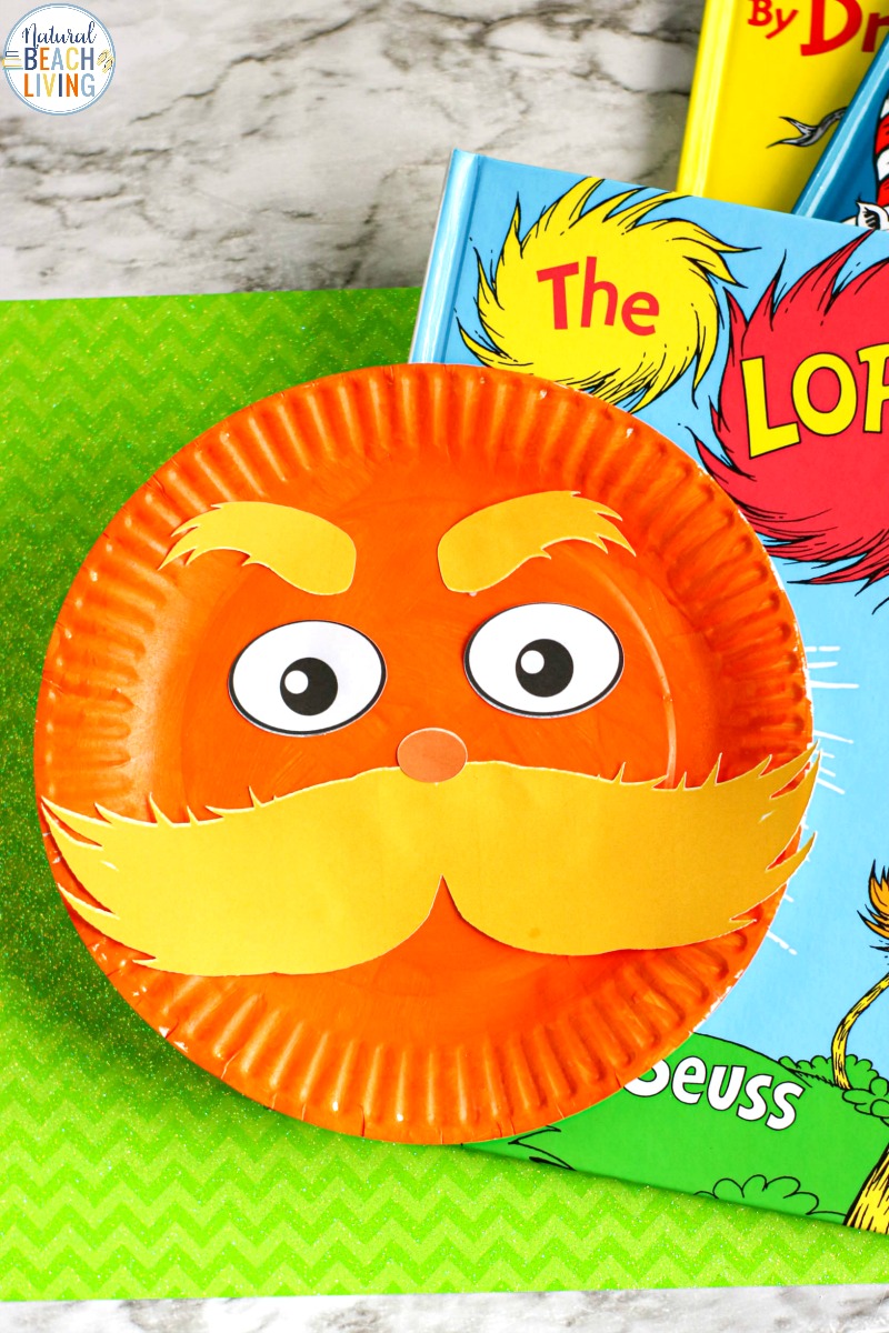The Lorax Paper Plate Craft with Free Lorax Template
