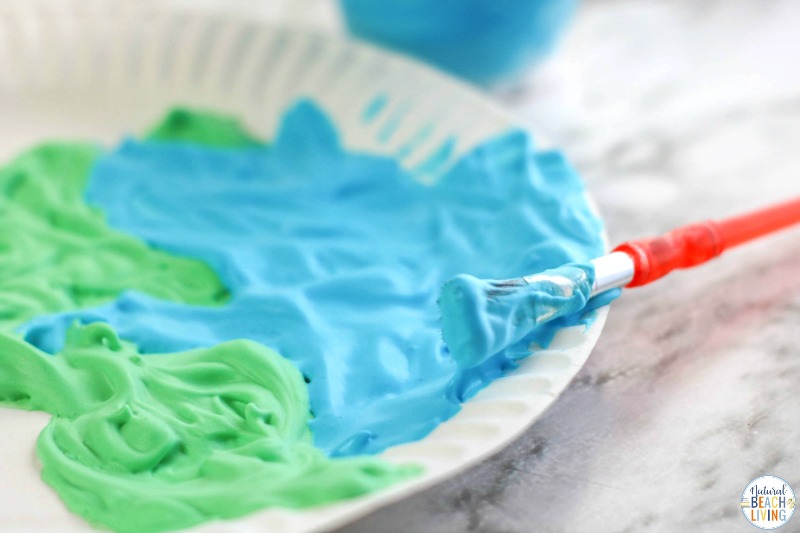 This Earth Day Paper Plate Craft with free Earth Template is a fun way to let your child make and visualize the Earth! Plus, it's a fun sensory activity, too! Earth Day Puffy Paint Art is a great activity and makes a perfect Earth Day Idea for Kids. 