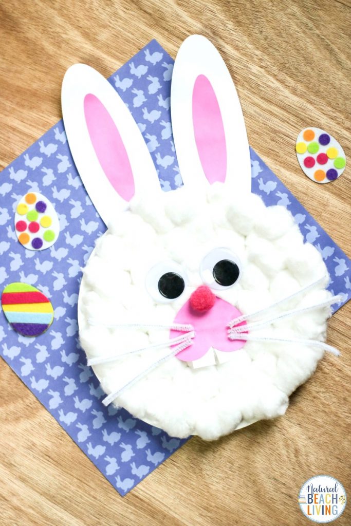 This Easter Bunny Paper Plate Craft is so simple to make. Perfect for Easter Crafts for Preschoolers and Kindergarten and even Toddler craft. Make this Cute Easter Bunny Craft using the Free Bunny Template. Find over 50 Easter Crafts Here your kids will love. 