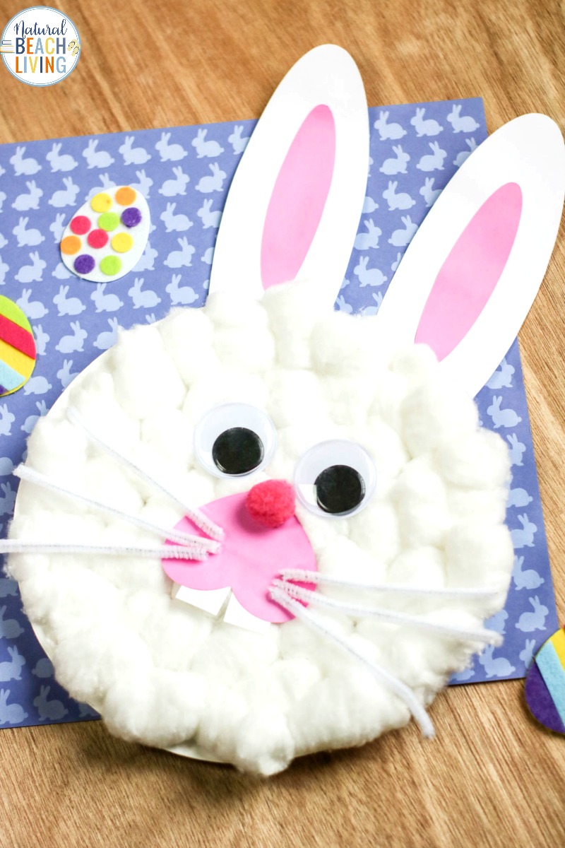 Easter Bunny Paper Plate Craft with Free Bunny Template