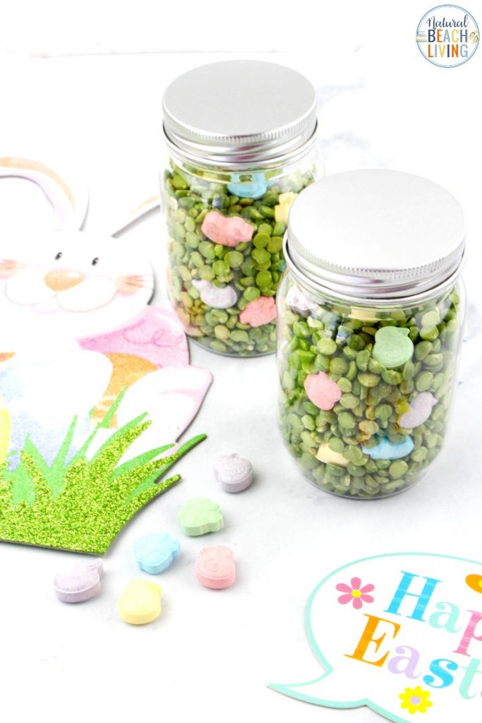 These Easter I Spy Sensory Bottles are fun for kids to make and play with. They're the perfect addition to any Easter basket, too! Easter Seek and Find Bottles are a fun game for toddlers and preschoolers. Spring Sensory Bottles and Find it Bottles for Easter activities.