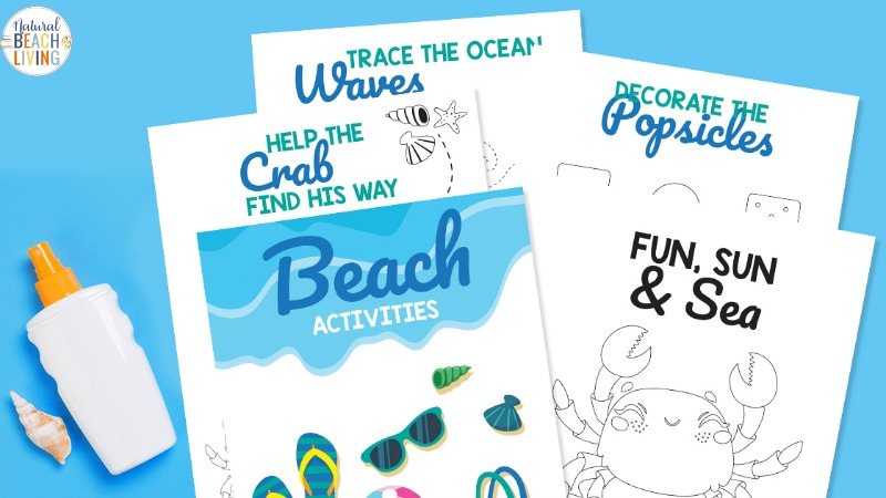 Enjoy these great Preschool Beach Printables for your Ocean Theme Activities. Not only are they fun to use but they're great free preschool printables and coloring pages for kids. Get ready for summer fun with free printable beach activity pages for kids. 