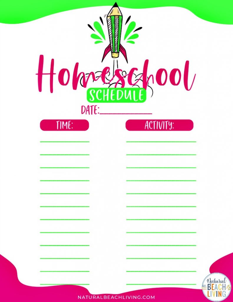 This Homeschool Schedule Printable is a great visual tool to help the entire family stay on track. Having a Daily Schedule for Kids works great. Plus, this Free Homeschool Schedule Template comes with a few options to use what's best for your family. Free Printable Schedule for the win! 