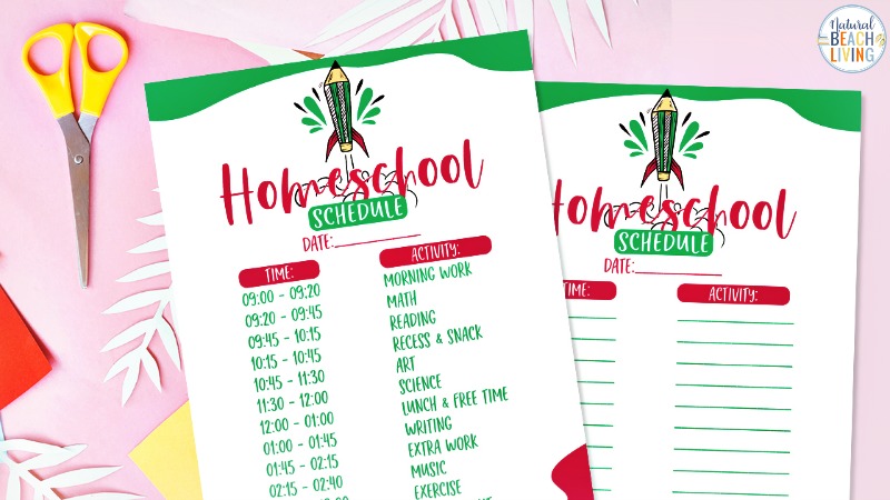 This Homeschool Schedule Printable is a great visual tool to help the entire family stay on track. Having a Daily Schedule for Kids works great. Plus, this Free Homeschool Schedule Template comes with a few options to use what's best for your family. Free Printable Schedule for the win! 