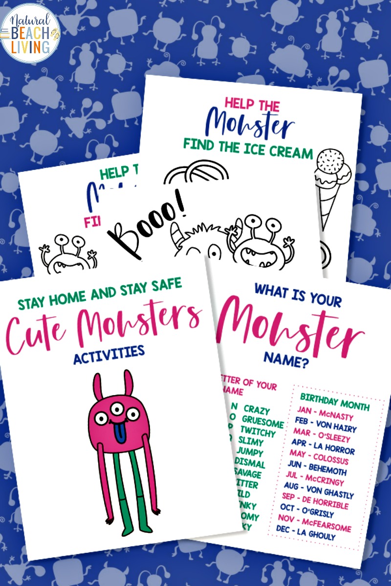 Free Monster Printables for Kids 