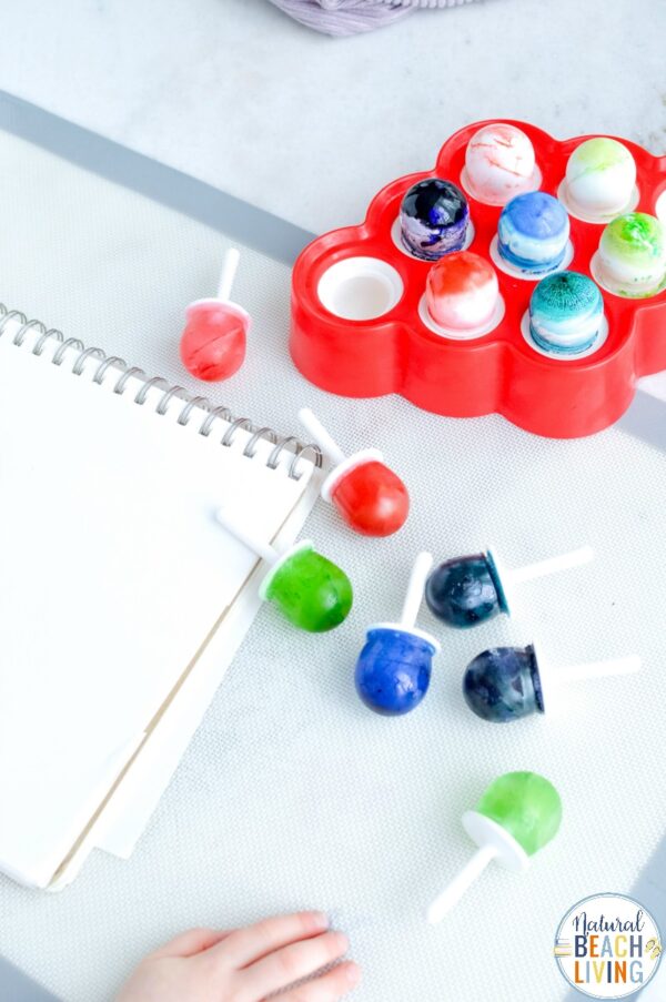 Ice Cube Painting Summer Art for Kids - Natural Beach Living