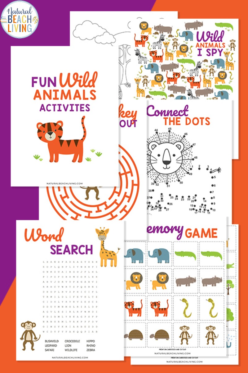 Wild Animals Printables for Preschool and Kindergarten - Natural Beach ...