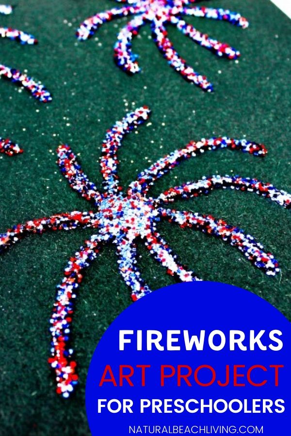 The kids are going to love this Fireworks Art Project! With just a few simple supplies kids can create an easy fireworks painting idea for toddlers, preschoolers, and children of all ages. This fireworks craft for preschoolers is perfect for a 4th of July craft or Memorial Day art project!  Have fun and enjoy patriotic fun.
