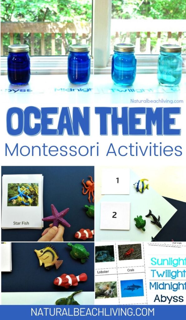  These free ocean printables and Montessori ocean activities are for preschoolers through early elementary. Perfect for homeschooling or for an ocean preschool theme The Best way to learn Ocean Zones, Montessori Math and Under the Sea preschool theme activities 