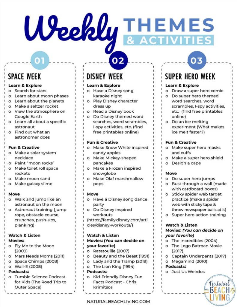 Summer Camp Activities Schedule