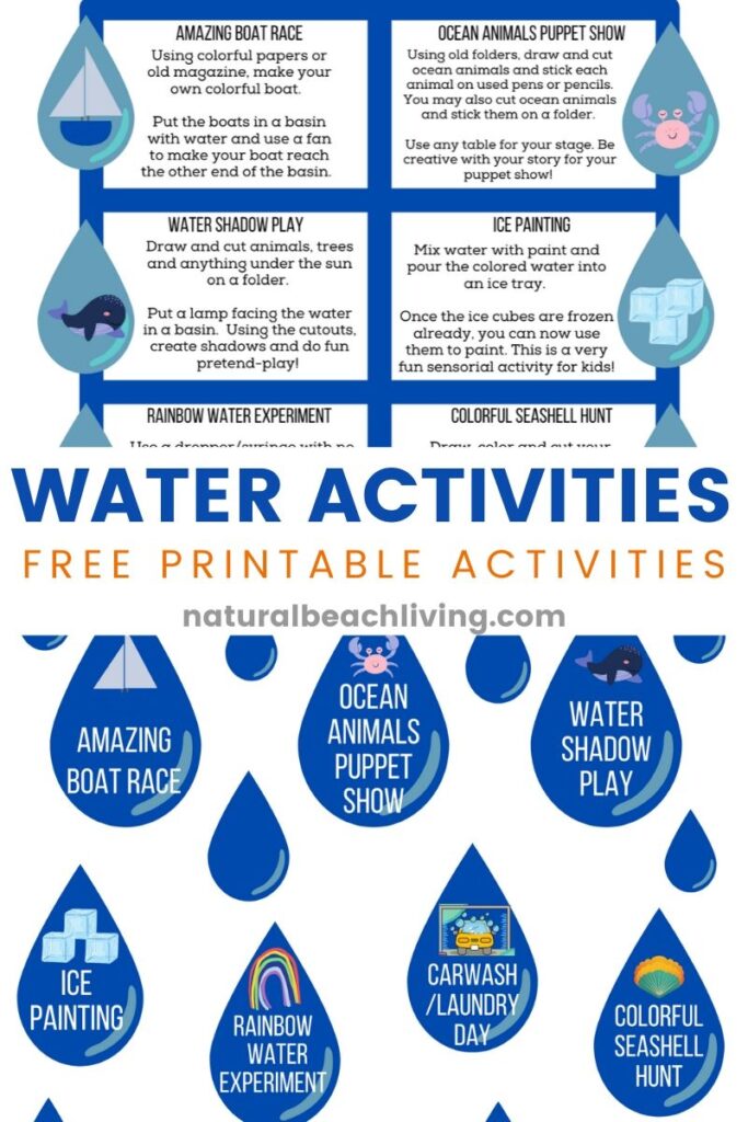 These water activities for kids are a great way to beat the heat this summer and have fun with incredible backyard water activities. These refreshing summer activities are perfect for toddlers to teens. DIY Splash Balls, Ice Painting, and lots of fun water theme ideas with free sea life printables. playing with water and learning at the same time!