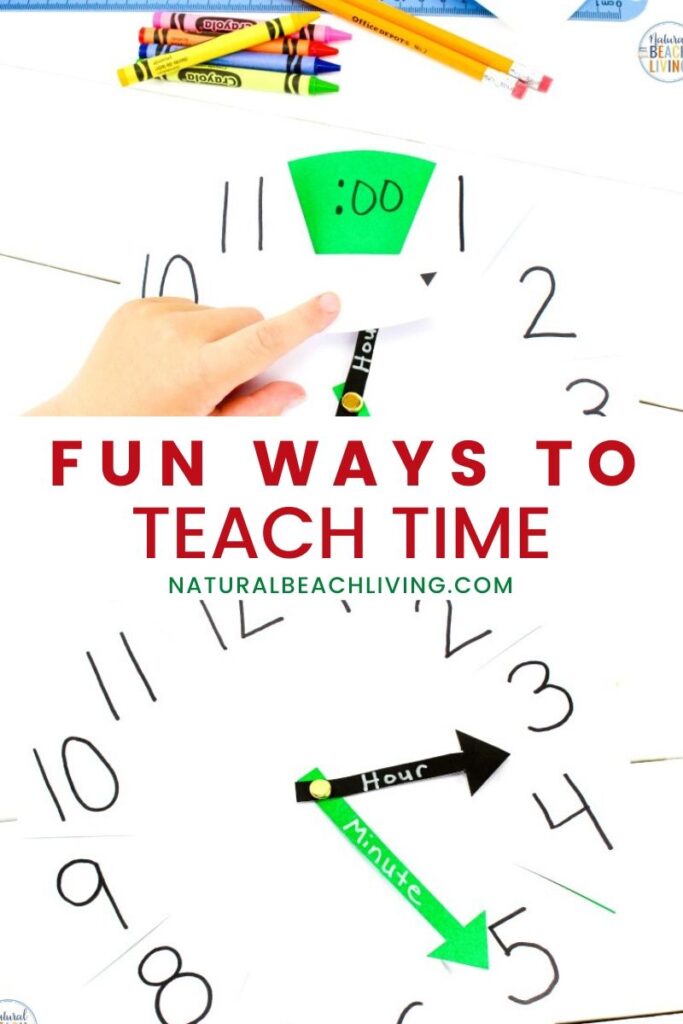 How to Teach Telling Time to kids with Activities for Teaching Time and an Easy Clock Activity, Use this DIY learning clock to help teach your kids to tell time. It perfect for hands on activities to Teach Time, Your kids will love these Fun Ways to Teach Time