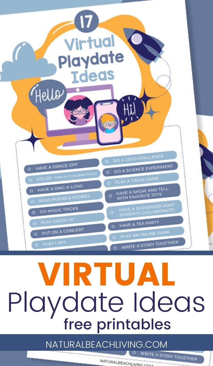 20 Virtual Playdate Ideas to Do at Home with Free Printables