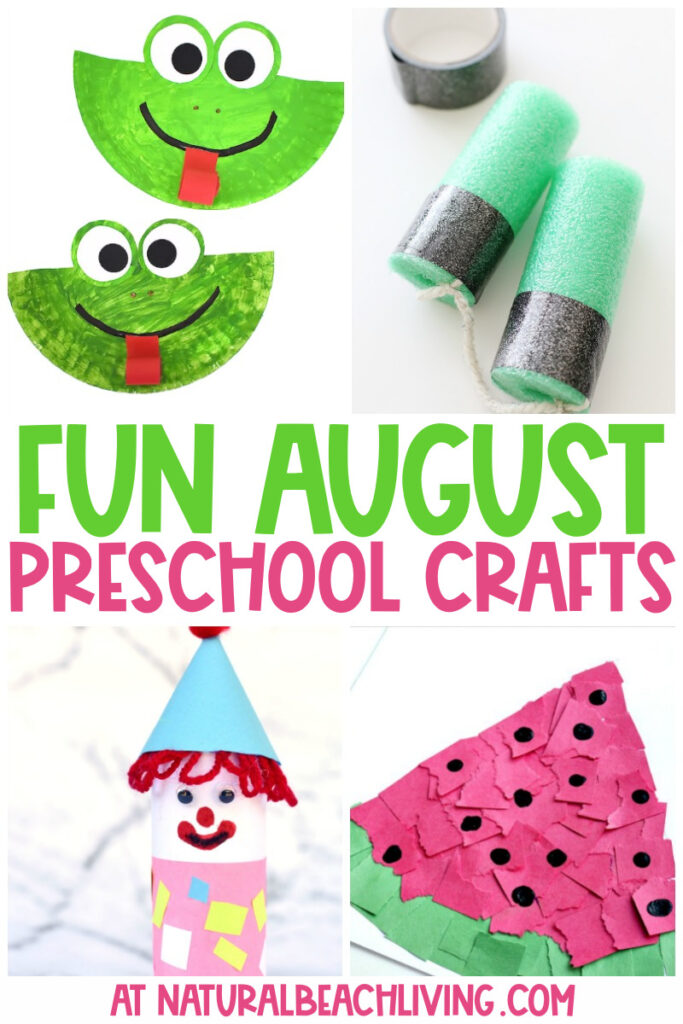 40 August Preschool Crafts From pencil crafts for back to school season or lots of fun insect crafts, boats, sand playdough, and seashells crafts, you'll find the Best August Arts and Crafts Activities for Kids and Summer Crafts for Preschoolers