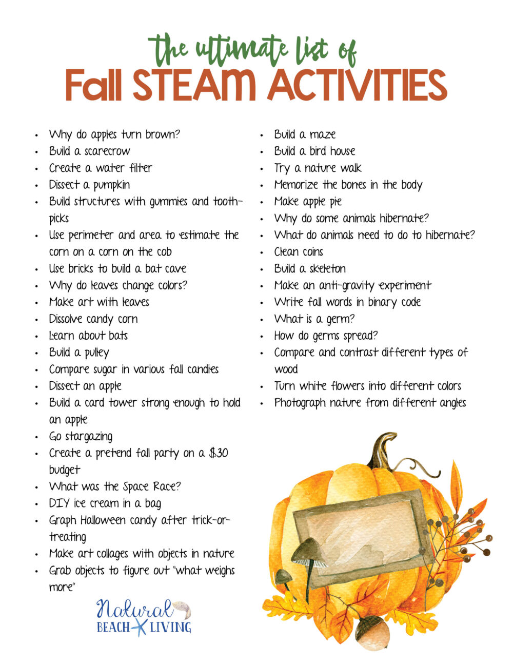 Fall STEAM Activities for Kids – STEM Lesson Plan Ideas and Free Printable