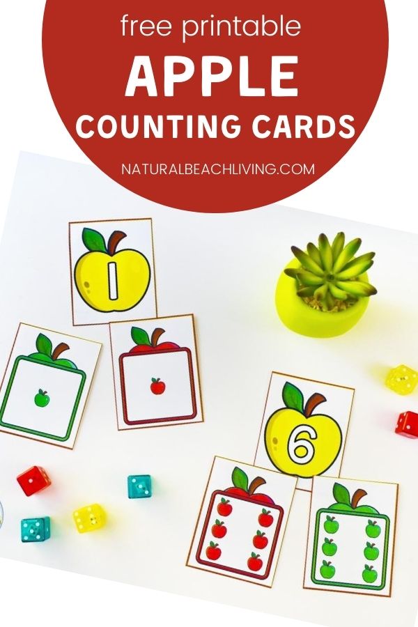 Preschool Apple Themed Math and Free Printable Apple Counting Cards