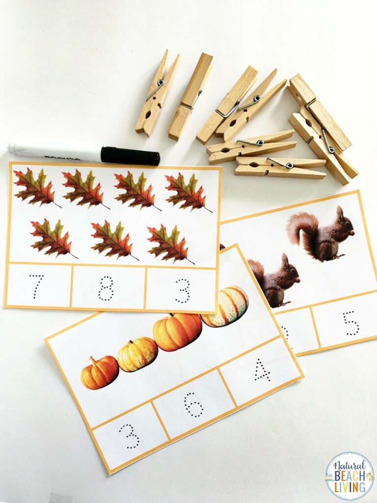 Adding these Fall Montessori Activities to your day will bring hands on learning with a fall theme. Perfect for toddlers, preschoolers, kindergarten and early elementary. With literacy activities, fine motor activities, number recognition, preschool and kindergarten math activities, and so much more. Also includes Movement Activities, Montessori Preschool Activities