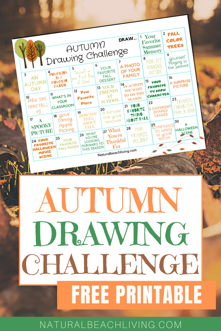 Fall Drawing Challenge and Free Drawing Prompts for Kids