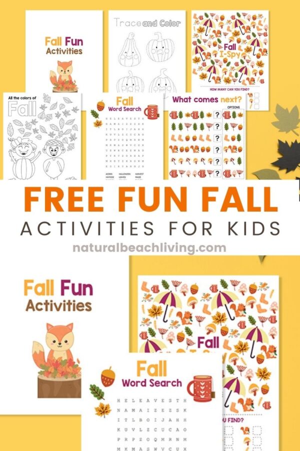 Free Fall Printables for Preschool and Kindergarten - Natural Beach Living