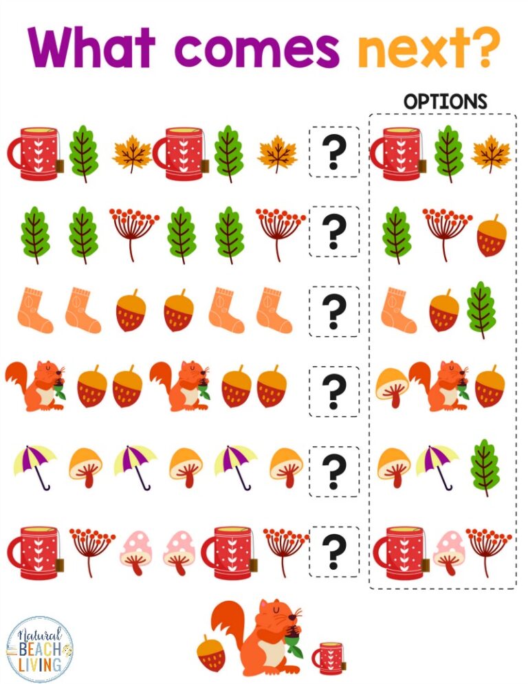 Free Fall Printables for Preschool and Kindergarten - Natural Beach Living