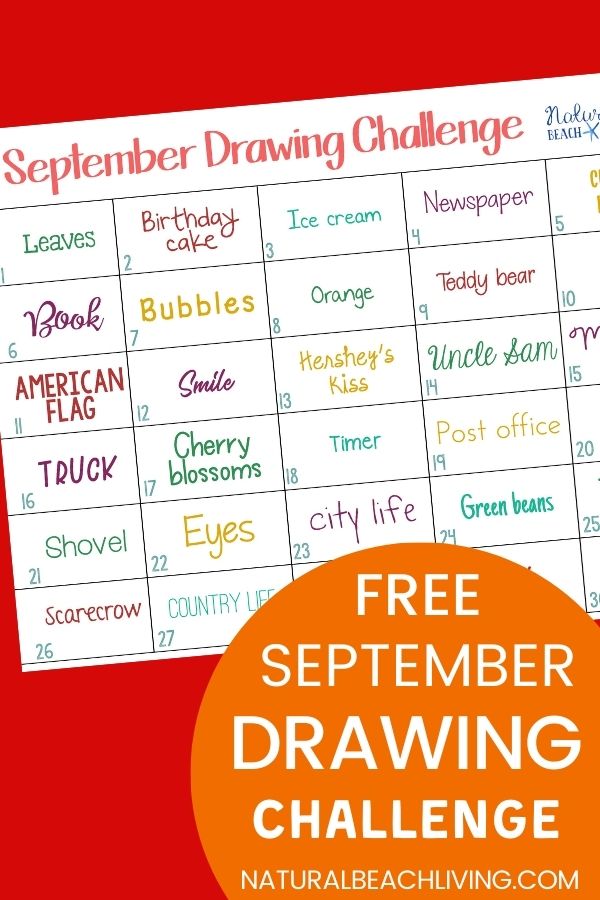 This August Drawing Challenge is the perfect way to explore your and your child's imagination and creativity. Free Printable 31 Day Drawing Challenge, a daily drawing challenge perfect for kids and adults. Drawing Topics and Drawing Themes for the whole year
