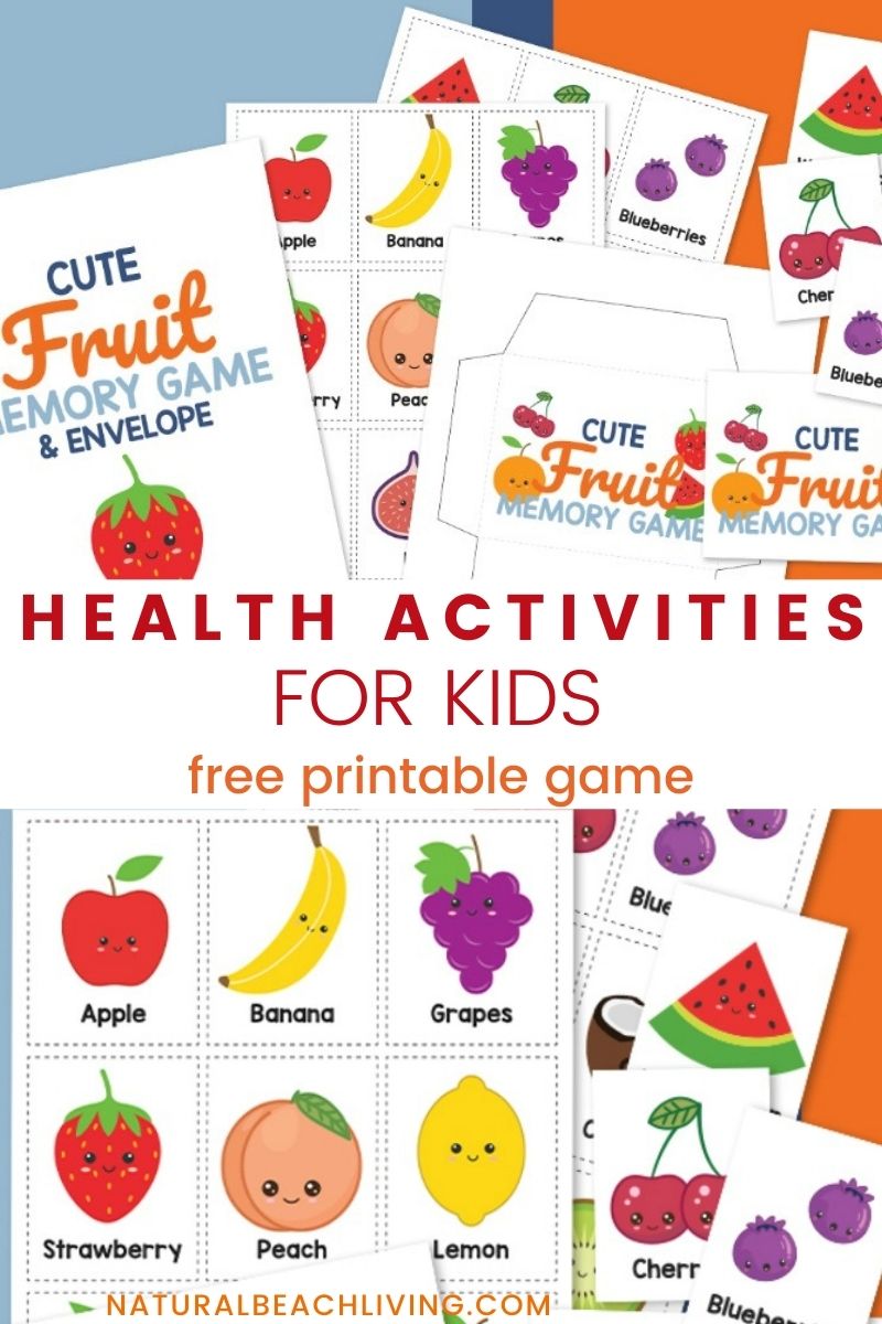 Fruit Matching Game Printable and Healthy Eating Activities for Kids