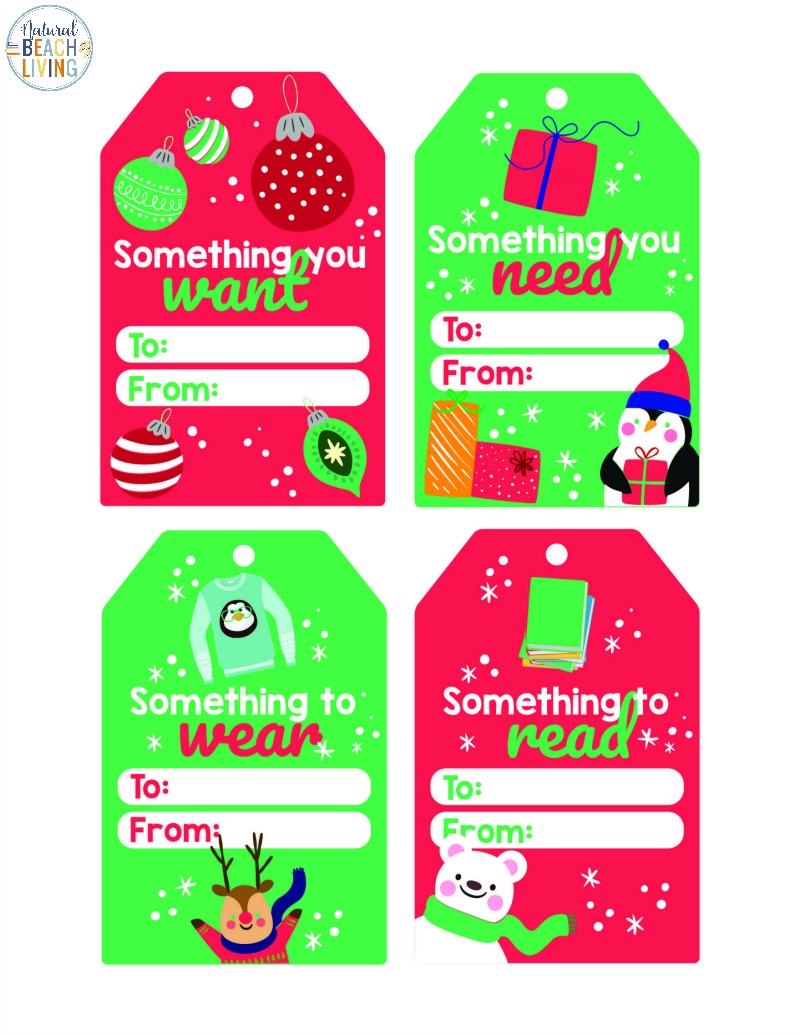 Four Gift Rule for Christmas Printable and Free Christmas Gift Tags ...