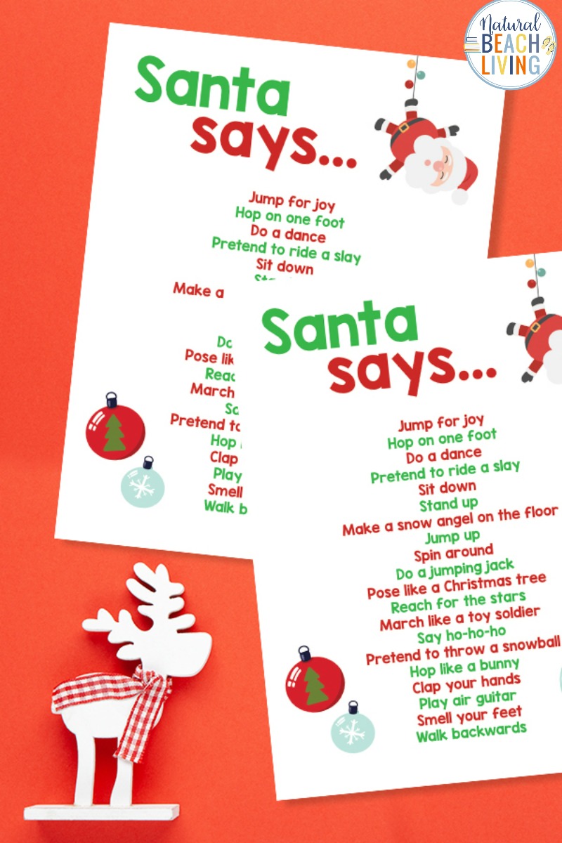 Christmas Movement Activities for Kids Free Printable