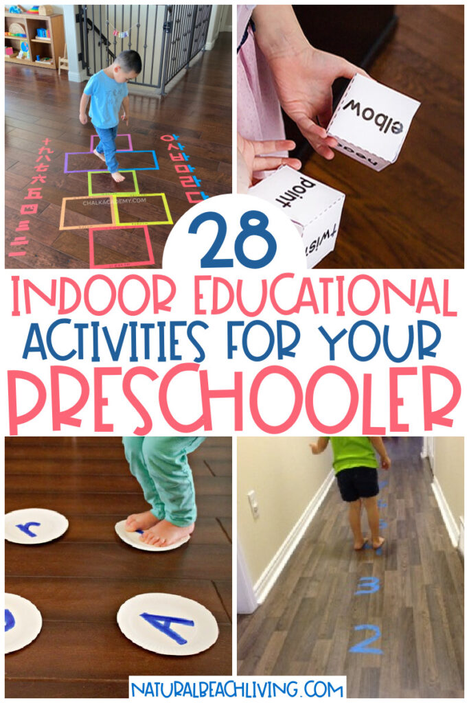  28+ Indoor educational activities for preschoolers that your 3 and 4-year-olds will absolutely love. Indoor Games for Kids and Educational Activities, Learning Activities, Preschool Activities, and Indoor Activities at Home, From energy-busting gross motor activities to quiet time preschool ideas and fine motor practice